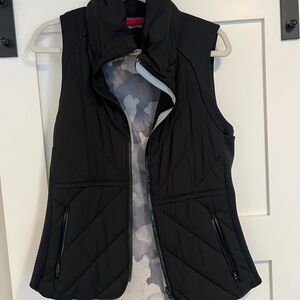 Black Quilted Vest with Camouflage Lining